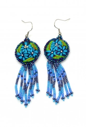Embroidered Fringe Earrings Embroidered Fringe Earrings